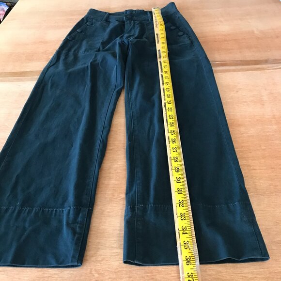 DL1961 Hepburn Wide Leg Pants Women 26 Blue High Rise Button Accent Stretch - Picture 6 of 16